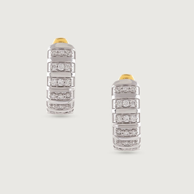 Luxe Shine Gold & Diamond Hoop Earrings,,hi-res image number null