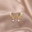 Stellar Loop Pearl Hoop Earrings,,hi-res view 1