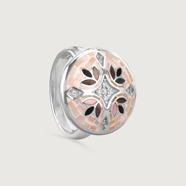 Mother of Pearl Starry Silver Ring,,hi-res image number null
