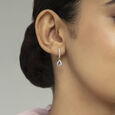 Vibrant Glam Gold & Diamond Hoop Earrings,,hi-res view 2