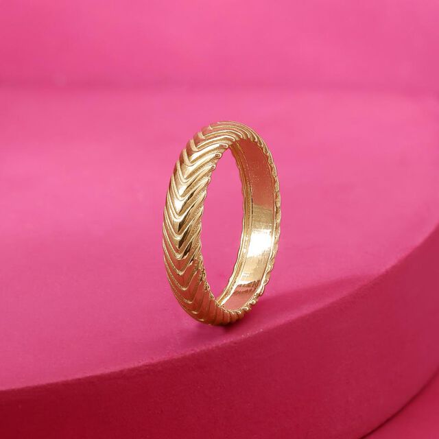 Striking Groove Gold Ring,,hi-res image number null