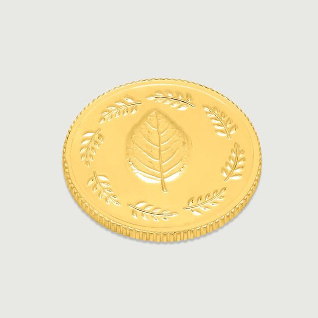 10 GM 24 Karat Tulsi Leaf Gold Coin,,hi-res image number null