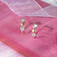 Geo Sparkle Gold & Diamond Hoop Earrings,,hi-res view 1