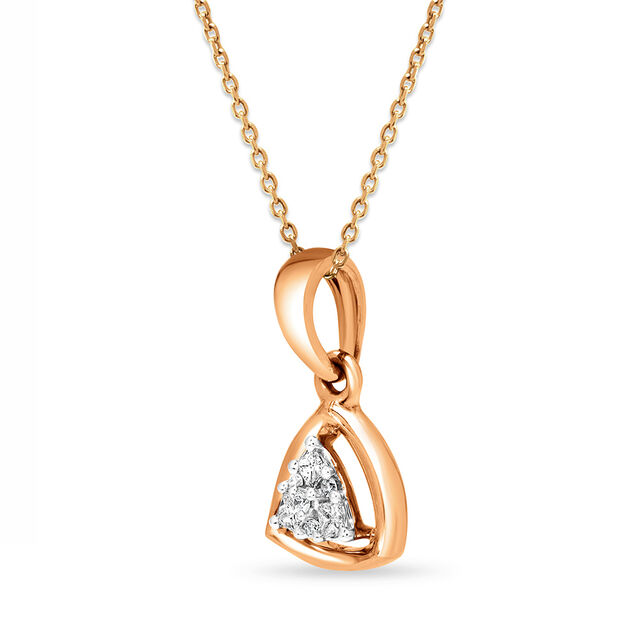 18kt Rose Gold Triangular Diamond Pendant,,hi-res image number null