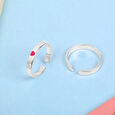 Mini Heart Silver Toe Rings,,hi-res view 1