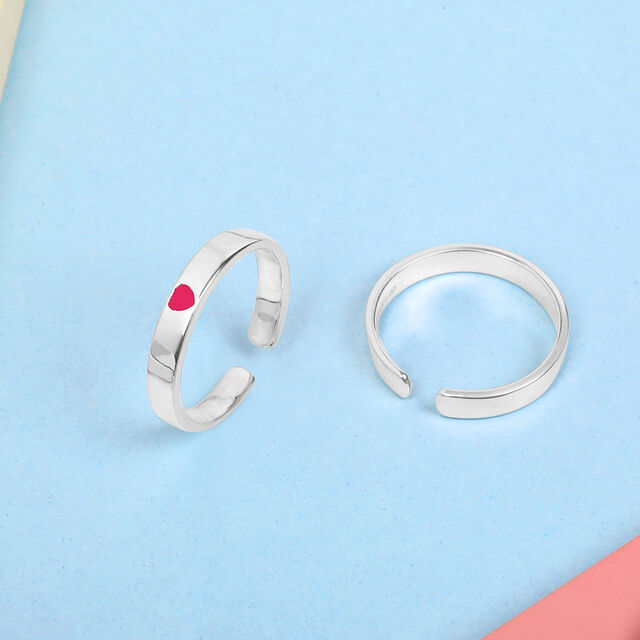 Mini Heart Silver Toe Rings,,hi-res image number null