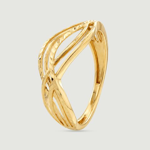 Sculpted Current Gold Ring