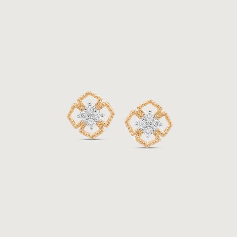 Golden Bloom Diamond Stud Earrings
