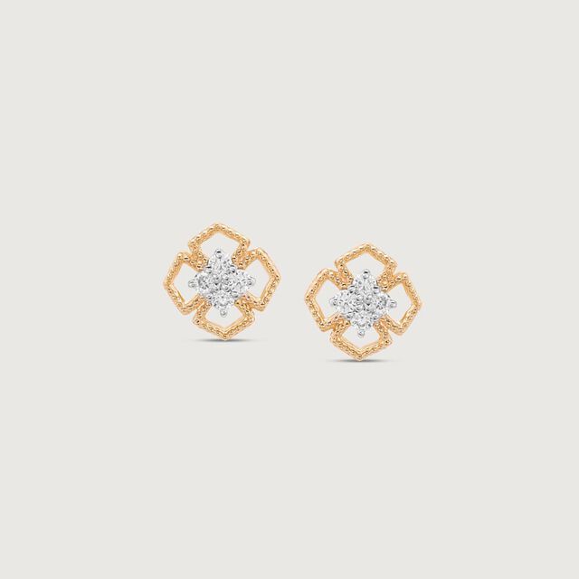 Golden Bloom Diamond Stud Earrings,,hi-res image number null