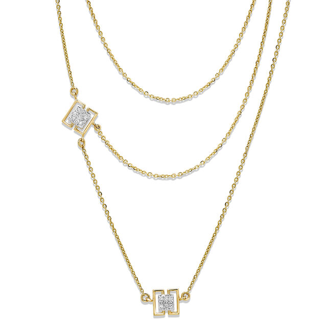 14KT Yellow Gold Abstract delight Diamond Necklace,,hi-res image number null