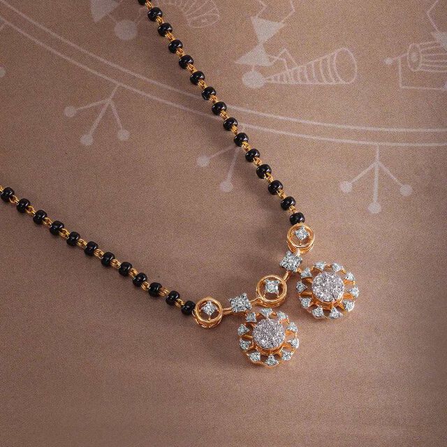 Glowing Grace 18 Kt Gold and Diamond Vati Mangalsutra,,hi-res image number null