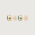 Refined Polished Emerald Gold Stud Earrings,,hi-res view 5