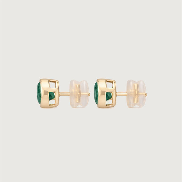 Refined Polished Emerald Gold Stud Earrings,,hi-res image number null
