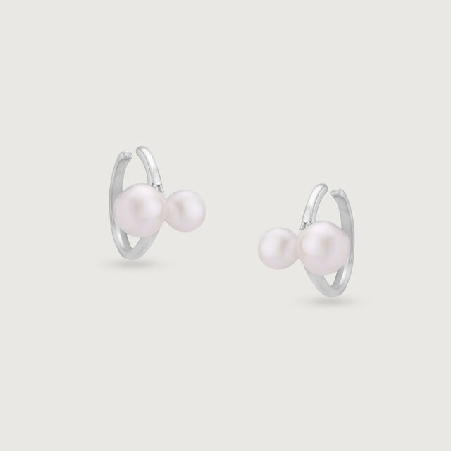 Bubble Bloom Silver Hoop Earrings,,hi-res image number null