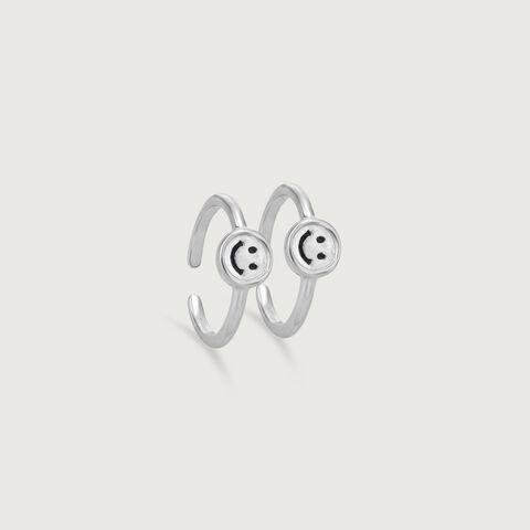 Sunny Smiley Silver Toe Ring
