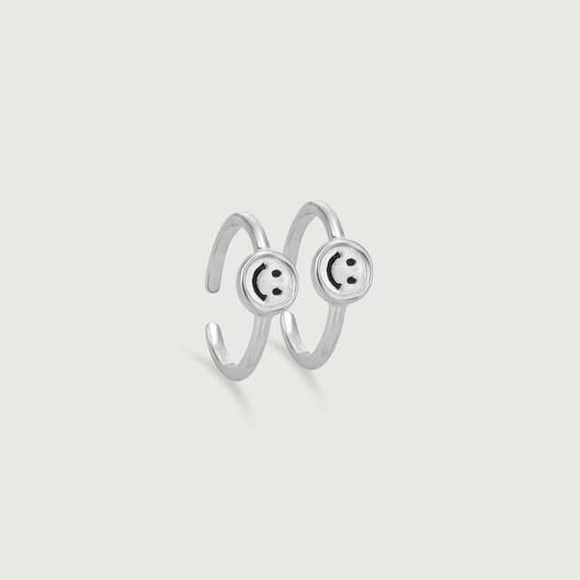 Sunny Smiley Silver Toe Ring,,hi-res image number null