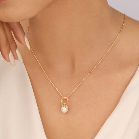14KT Yellow Gold Pearl Pendant