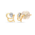 14KT Yellow Gold Sensuous Sparkle Diamond Stud Earrings,,hi-res view 2
