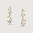 Rhythmic River 18 Kt Gold & Diamond Drop Earrings,,hi-res view 1