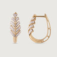 Mystic Petal Gold & Diamond Hoop Earrings,,hi-res view 4