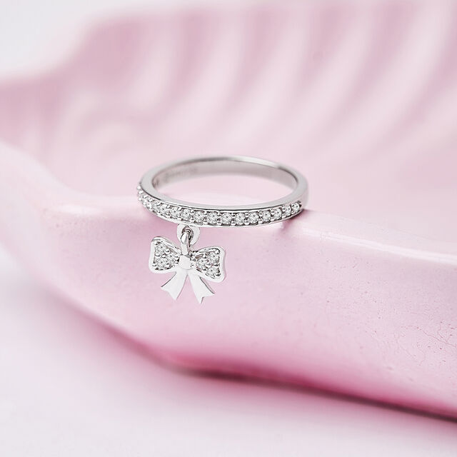 Bling Bow Silver Ring,,hi-res image number null