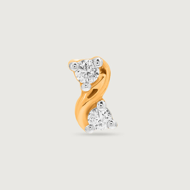 14KT Yellow Gold Diamond Nose Pin,,hi-res image number null