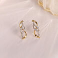Graceful Twist Gold & Diamond Stud Earrings,,hi-res view 1