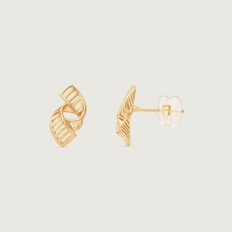 Twisted Rhythm Gold Stud Earrings