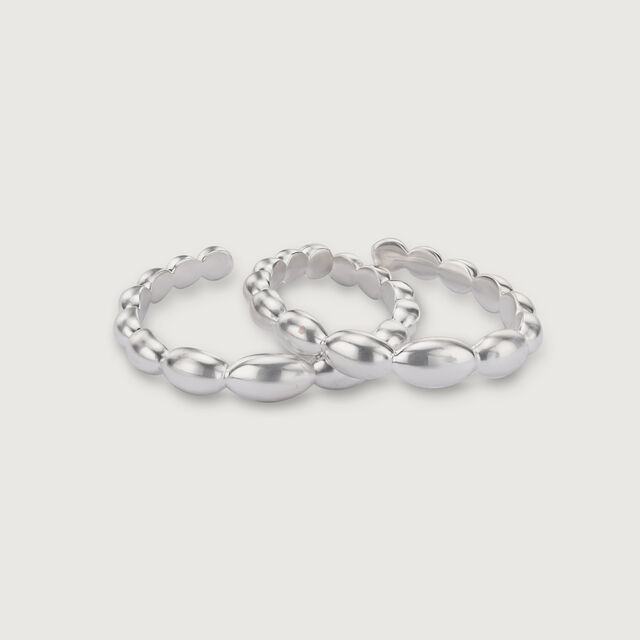 Embossed Elegance Silver Toe Ring for Women,,hi-res image number null