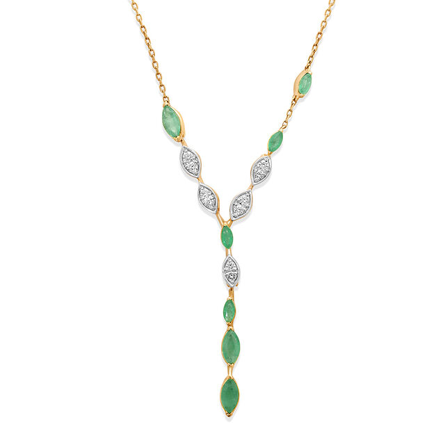 14KT Yellow Gold Nature's Radiance Emerald Necklace,,hi-res view 2