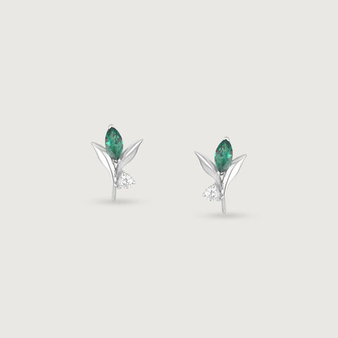 Luminous Grace Silver Stud Earrings