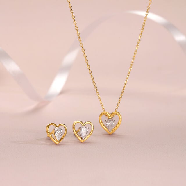 Love Sparkle 14 Kt Gold Necklace Set,,hi-res image number null