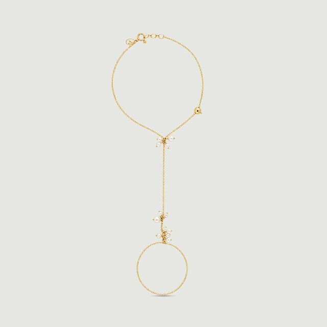 Delicate Luminous Pearl Hand Chain,,hi-res image number null