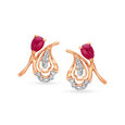 Fancy Paisley Hoop Earrings with Rubies,,hi-res view 1