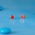 Modern Refined Ruby Gold Stud Earrings,,hi-res view 1