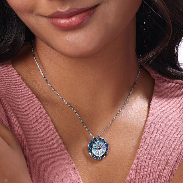 Midnight Mosaic Silver Pendant,,hi-res image number null