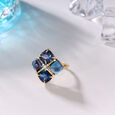 Ethereal Midnight Majesty 14KT Diamond &  London Blue Topaz Finger Ring,,hi-res view 1