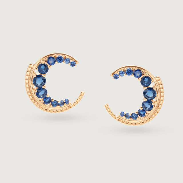 Blue Sapphire Moon 14KT Stud Earring,,hi-res image number null