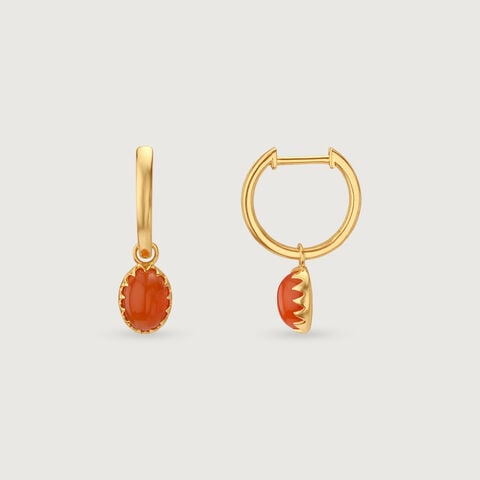 Solar Glow Carnelian Hoop Earrings
