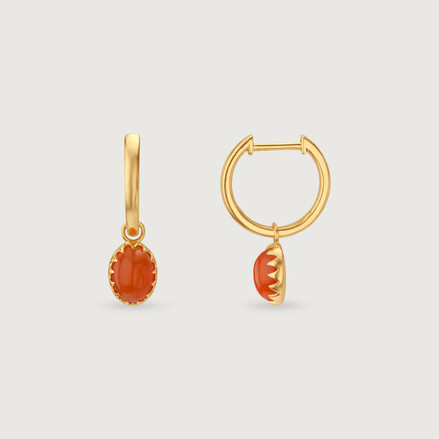 Solar Glow Carnelian Hoop Earrings,,hi-res image number null