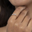Elegant Wave Gold & Diamond Finger Ring,,hi-res view 2
