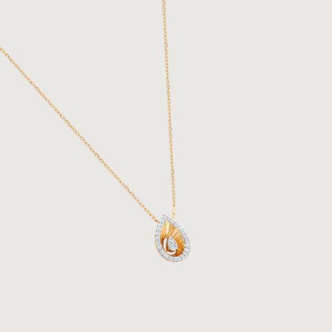 Golden Halo Drift Diamond Necklace
