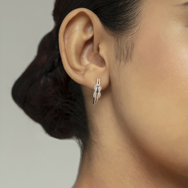 Whimsical Charm Gold & Diamond Hoop Earrings,,hi-res image number null