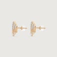Striking Fanlight Diamond Stud Earrings,,hi-res view 2