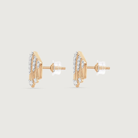Striking Fanlight Diamond Stud Earrings