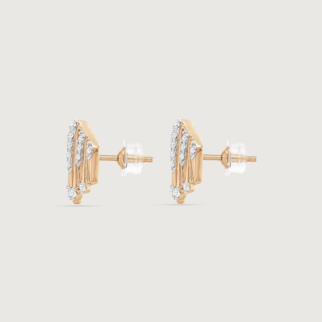 Striking Fanlight Diamond Stud Earrings,,hi-res image number null