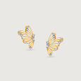 Butterfly Whisper Diamond Stud Earrings,,hi-res view 3