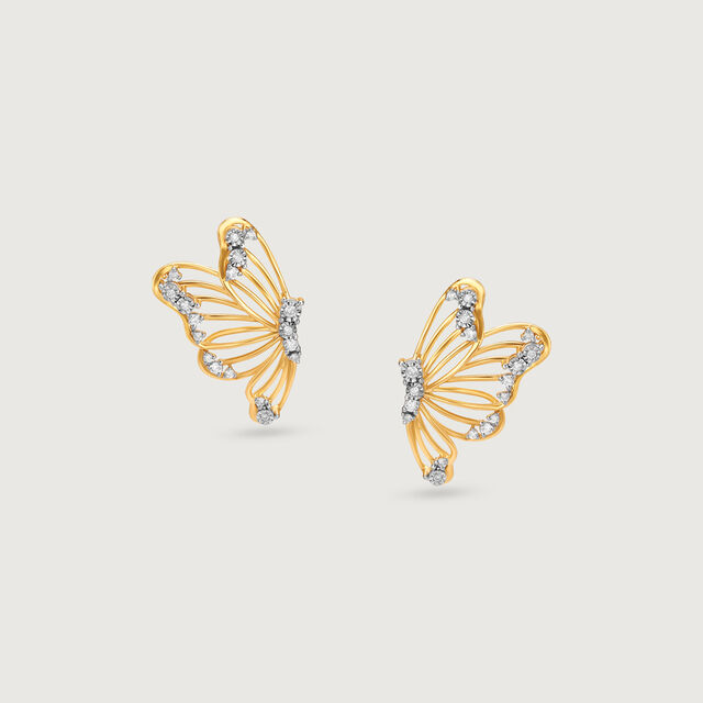Butterfly Whisper Diamond Stud Earrings,,hi-res image number null