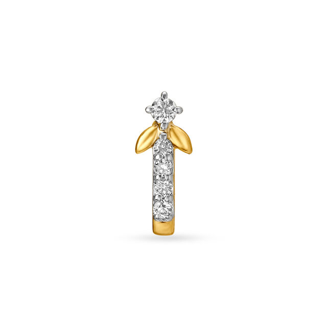 14KT Yellow Gold Diamond Nose Pin,,hi-res view 1