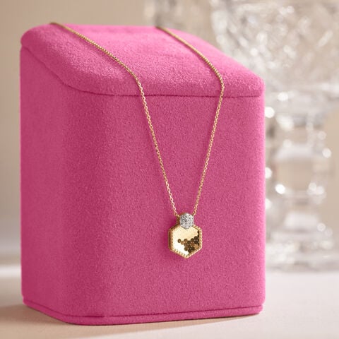 Luminous Hexagonal Diamond Necklace